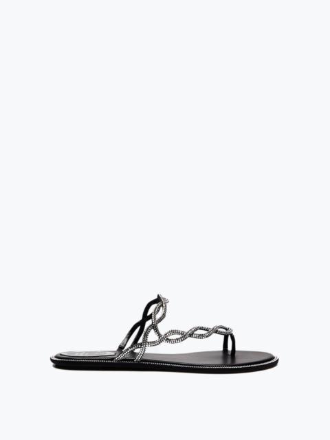 BRAID BLACK FLAT SANDAL 10