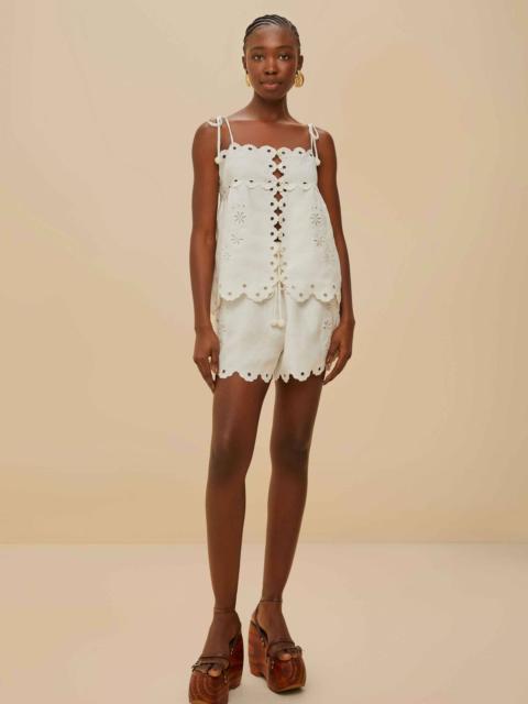 Off-White Flowers Richelieu Euroflax™ Premium Linen Shorts