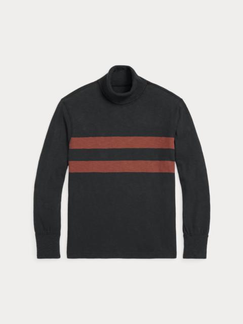 Striped Jersey Turtleneck