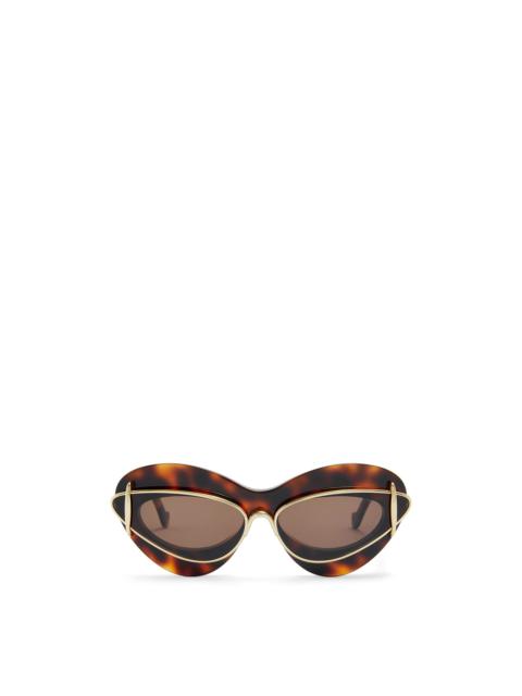 Cateye double frame sunglasses in acetate and metal