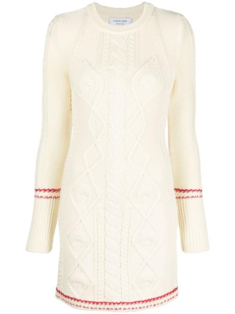 cable-knit wool dress