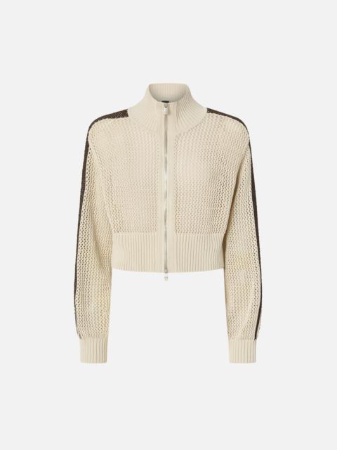 CROPPED SWEATSHIRT WITH BANDS AND OPENWORK