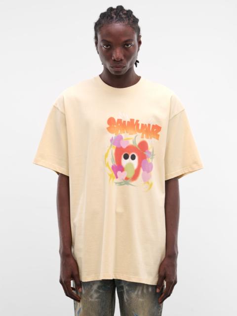 Light Orange Graffiti Oversized Tee