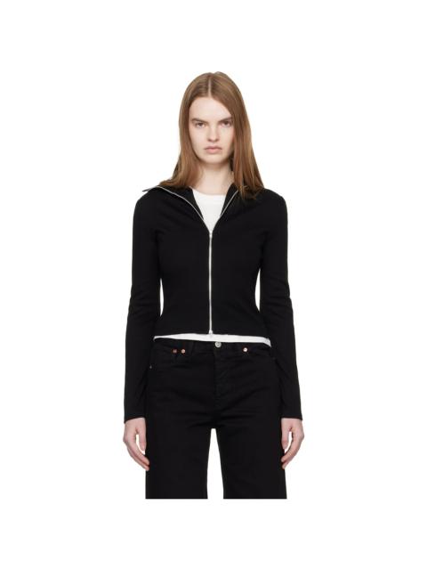 Black Slim Zip Longsleeve Jacket