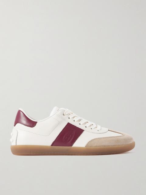 Cassetta Suede-trimmed Leather Sneakers