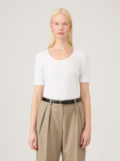 Stretch Cotton Scoop Top
