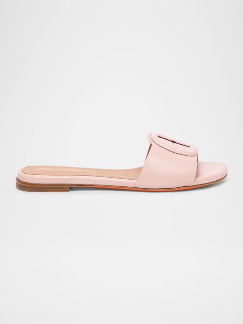Marta Leather Buckle Flat Sandals