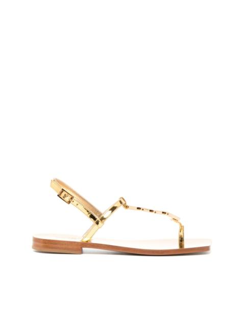 leather T-strap sandals