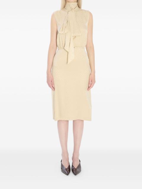 scarf-detail jacquard-pattern mini dress