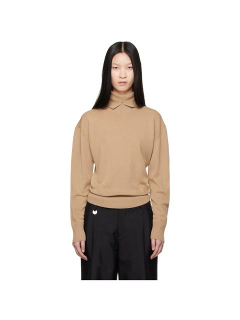 Tan Wool Turtleneck