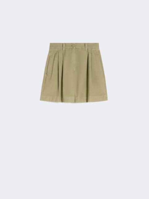 Cotton Panama Bermuda shorts - OLIVE GREEN