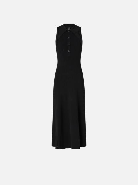 LONG RIBBED DRESS WITH BANDANA COLLAR