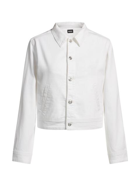 STRAIGHT-FIT DENIM JACKET IN WHITE EGYPTIAN COTTON