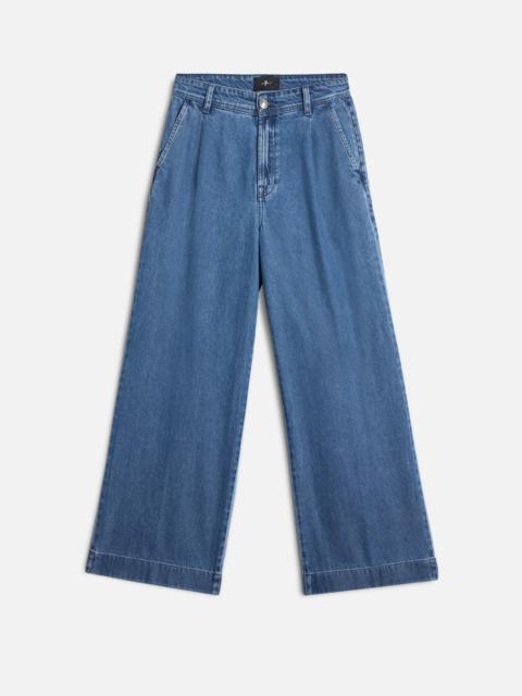 Weightless Pleated Denim Trouser in Hilo