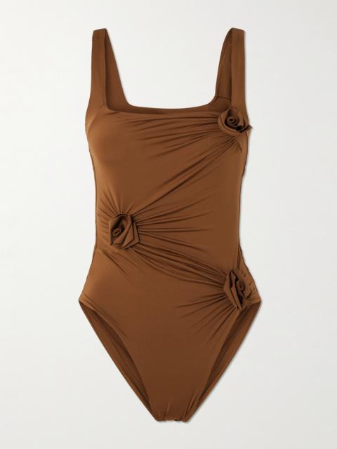 Gemma Appliquéd Ruched Swimsuit