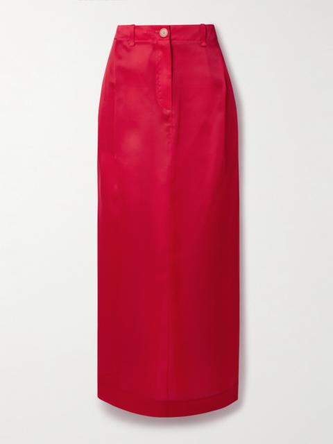 Lucian Pleated Silk-organza Maxi Skirt
