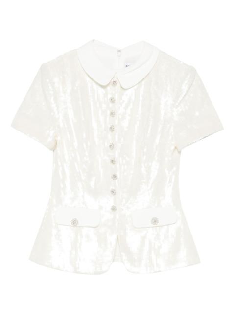 sequin-embellished top