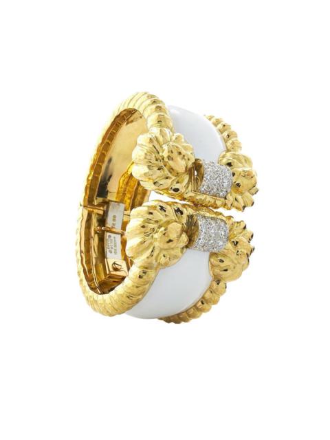 White Enamel Rope Cuff Bracelet