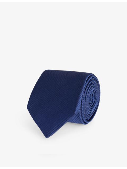 Diamond-Weave Slim Silk Tie