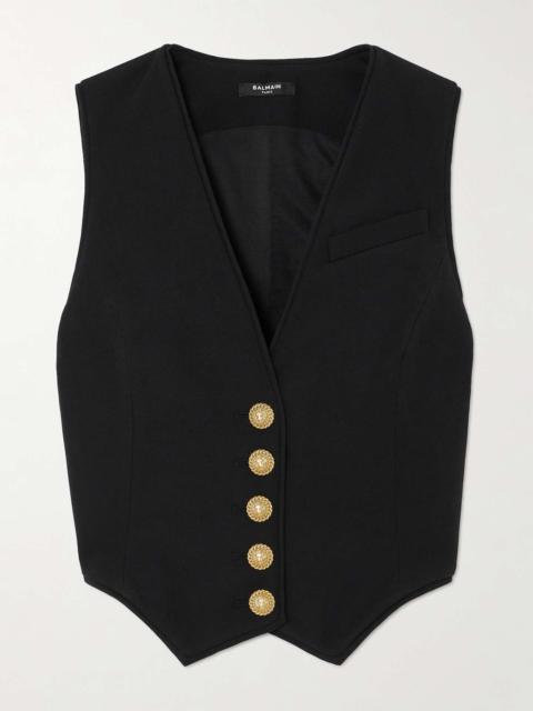 Button-embellished wool vest