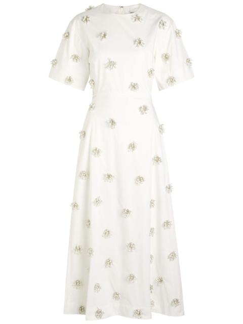 Simkhai Starla Embellished Cotton-blend Poplin Midi Dress