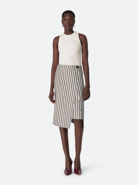 Cotton And Linen Stripe Skirt