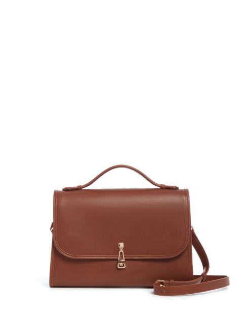 Large Leonora Flap Bag in Cognac Leather