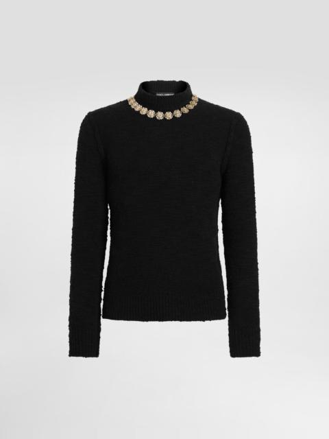High-neck wool pullover
