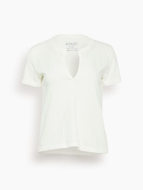 Classic Henley Tee in Ivory
