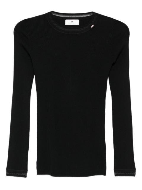 ribbed-knit long-sleeve t-shirt