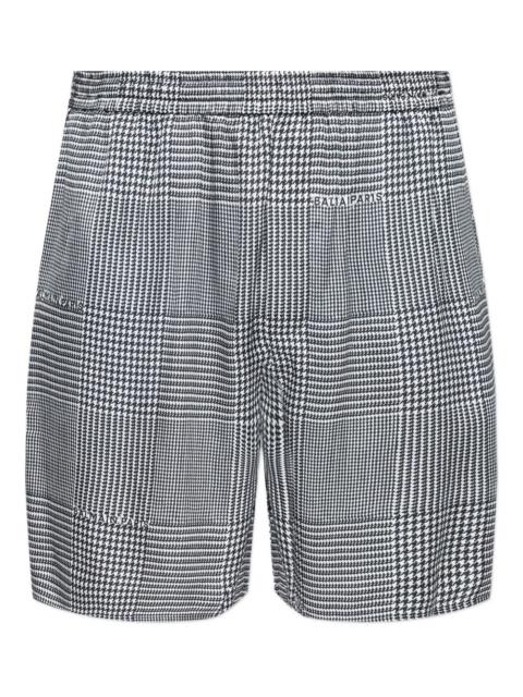 houndstooth elasticated shorts