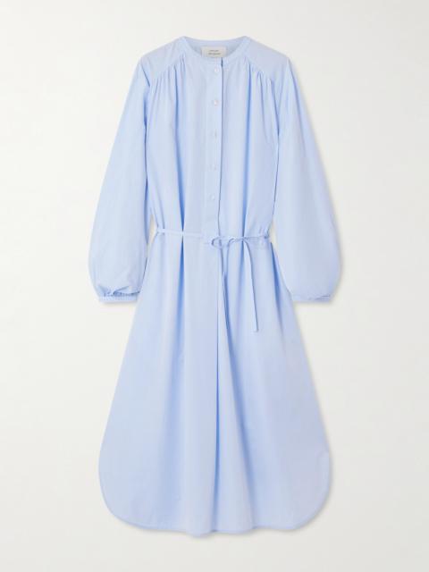 Vitti Oversized Belted Cotton-poplin Midi Dress
