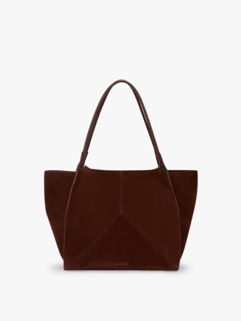 Victoria Tote In Dark Brown Suede