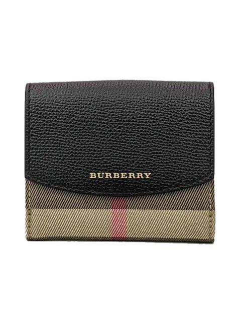Burberry House Check Grainy Derby Luna Small Wallet Black / Beige