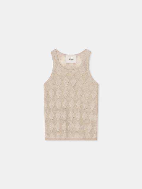 KISMET
Diamond knit racer neck top