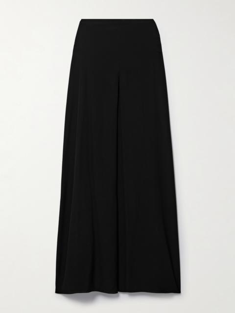 Lotta Pleated Silk Crepe De Chine Maxi Skirt