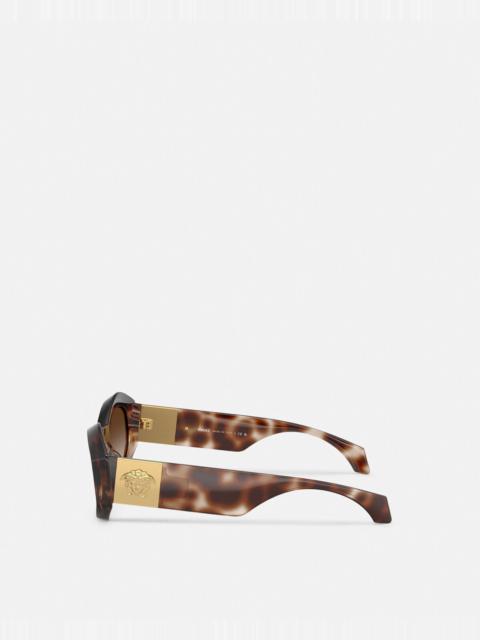 Medusa Plaque Irregular Sunglasses