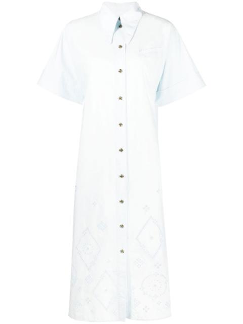 broderie anglaise midi shirt dress