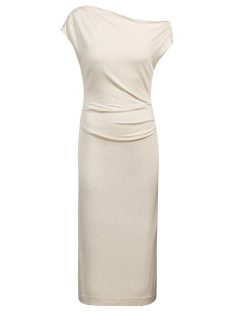 STRETCH-JERSEY DRESS WITH OFF-THE-SHOULDER NECKLINE