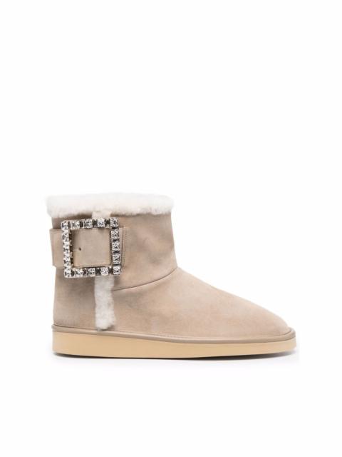 crystal-embellished buckle-strap ankle boots