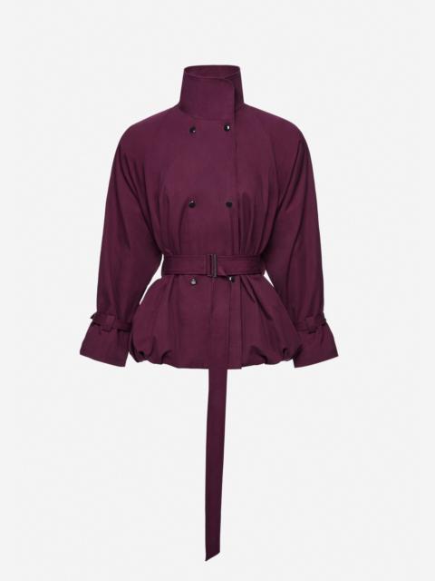 Belted bubble jacket in purple