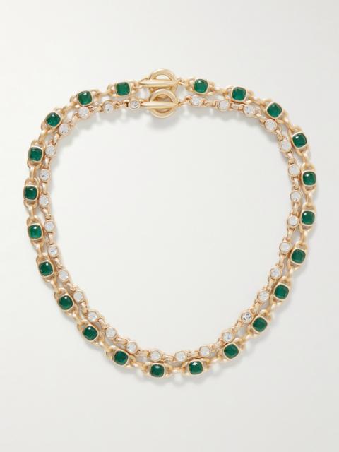 The Jeweled Link Set Of Two Gold-tone Crystal Necklaces