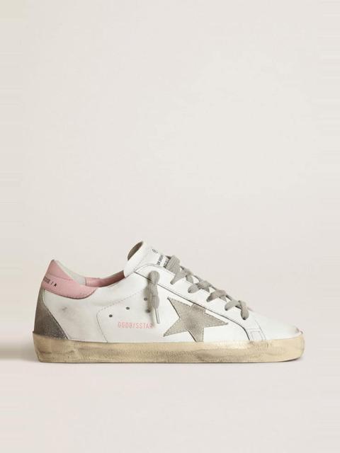 Women's Super-Star with gray suede star and pink leather heel tab