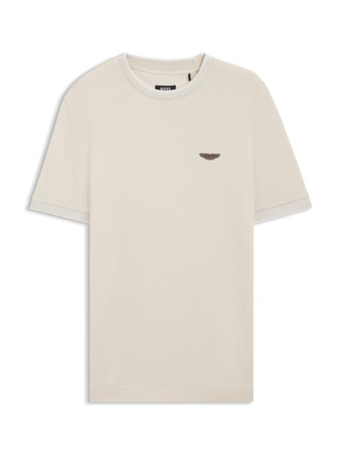 BOSS X ASTON MARTIN T-SHIRT IN WOOL-COTTON JACQUARD