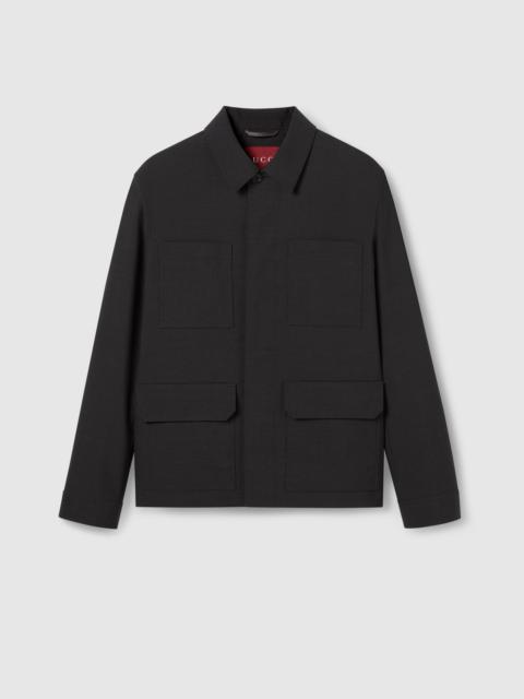Wool jacket with Gucci sevedge detail