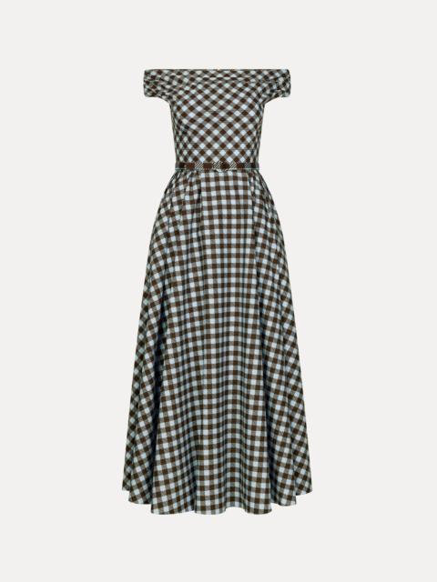 GINGHAM COTTON POPLIN DRESS