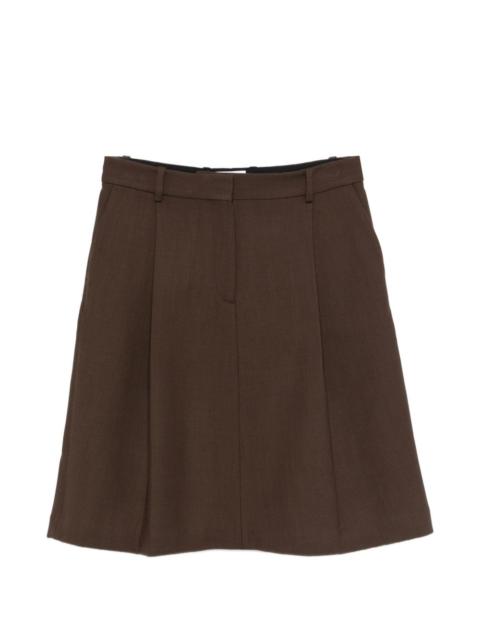 pleated tailored mini skirt