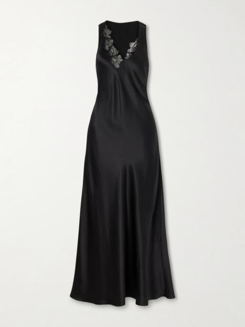 Montparnasse Lace-trimmed Silk-satin Gown