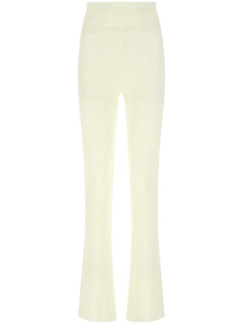 high-waisted flared trousers