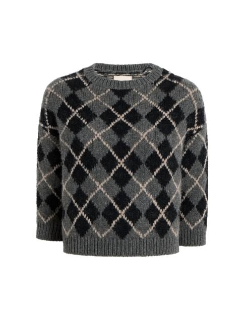 Colt Argyle Cashmere Sweater grey